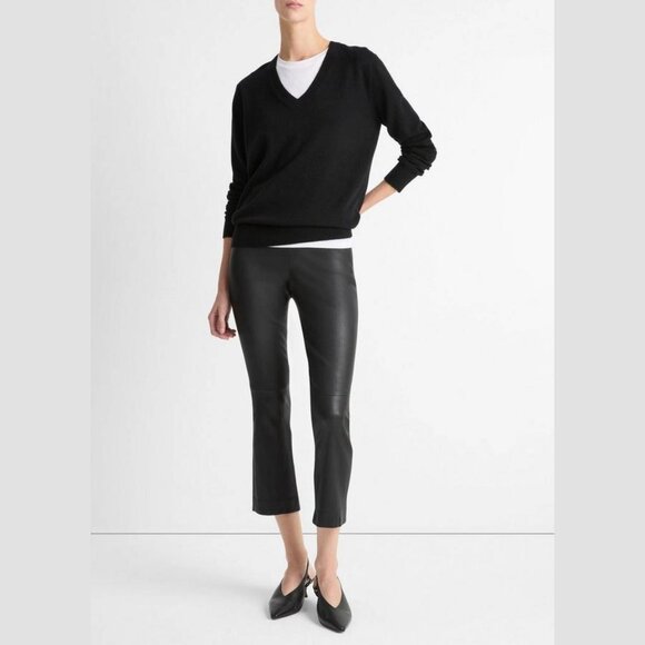 Vince Cashmere Weekend V-Neck Sweater XL Black - Picture 3 of 8